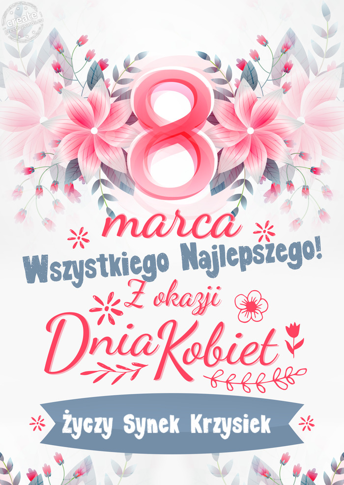 8 Marca wszystkiego najlepszego Synek Krzysiek