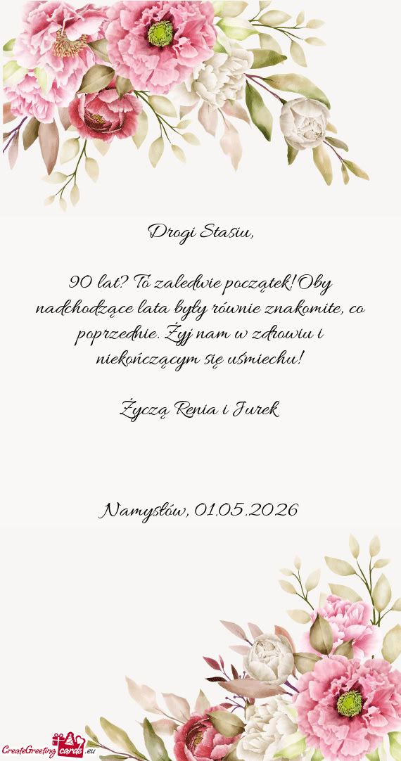90 lat? To zaledwie początek! Oby nadchodzące lata były równie znakomite, co poprzednie. Żyj na