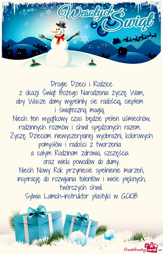 A całym Rodzinom zdrowia, szczęścia