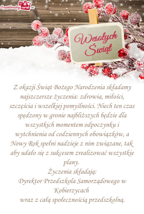 A i wszelkiej pomyślności. Niech ten czas spędzony w gronie najbliższych będzie dla wszystkich