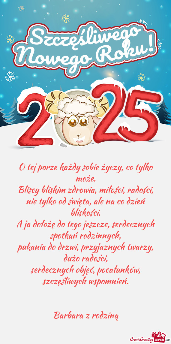 A ja dołożę do tego jeszcze, serdecznych spotkań rodzinnych