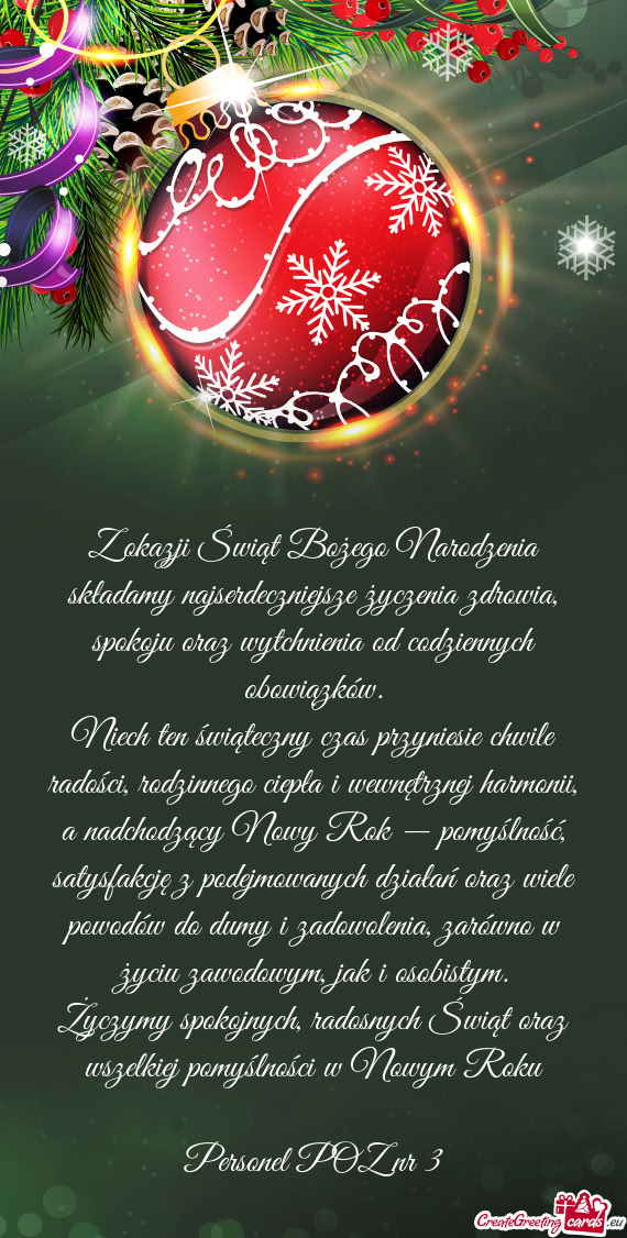 A nadchodzący Nowy Rok — pomyślność, satysfakcję z podejmowanych działań oraz wiele powodó