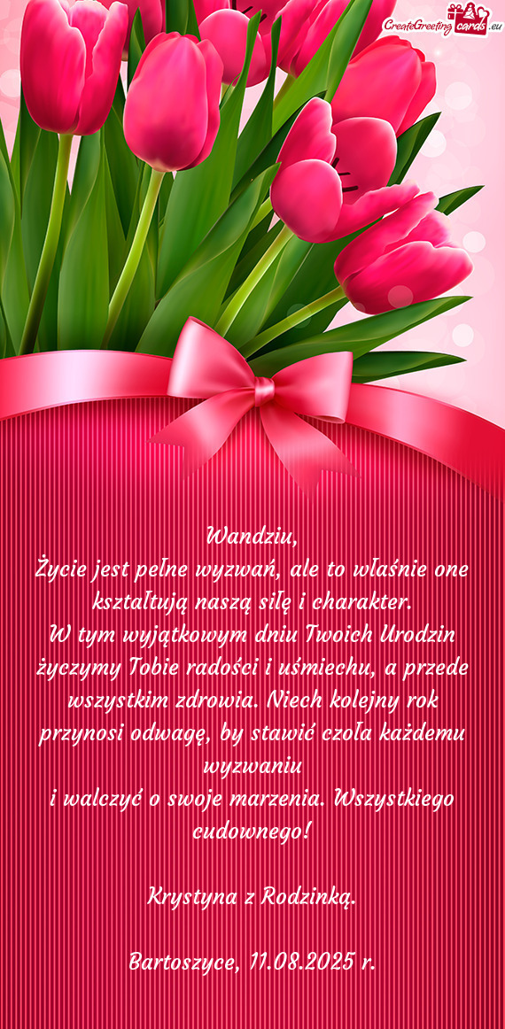 A. Niech kolejny rok przynosi odwagę, by stawić czoła każdemu wyzwaniu