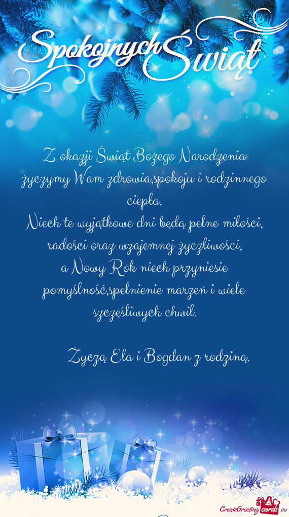 A Nowy Rok niech przyniesie pomyślność,spełnienie marzeń i wiele szczęśliwych chwil