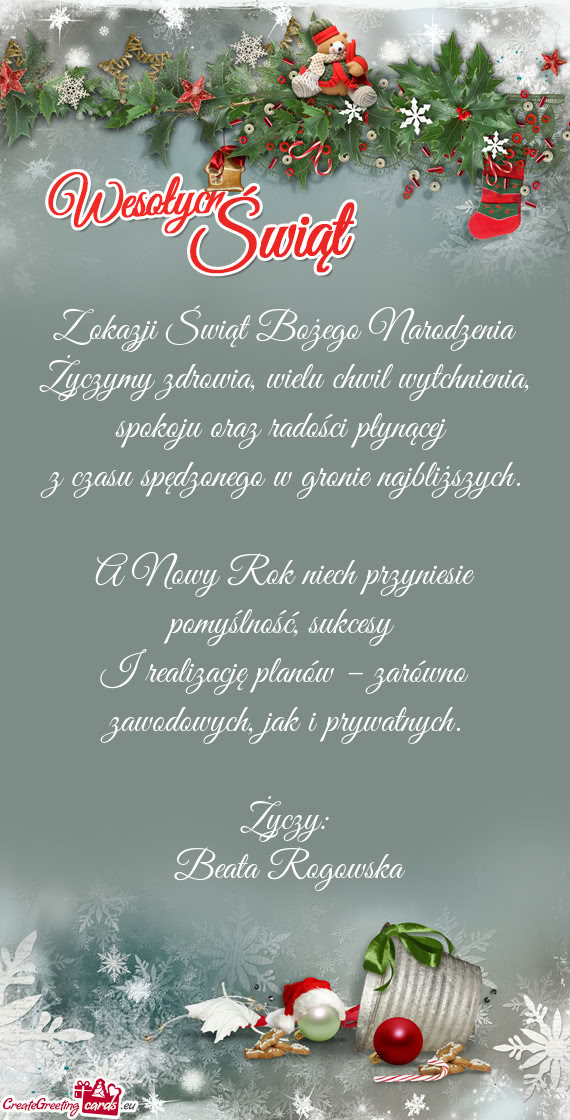 A Nowy Rok niech przyniesie pomyślność, sukcesy