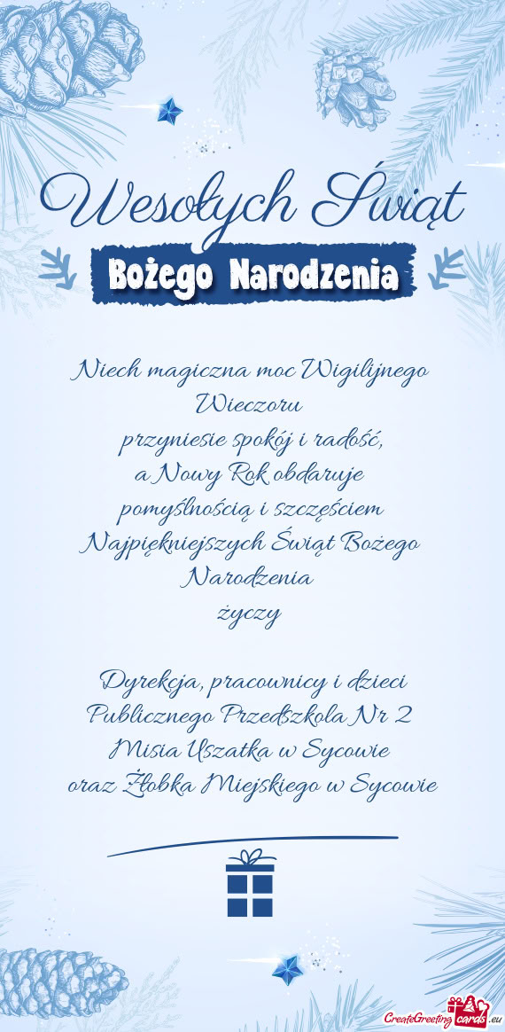 A Nowy Rok obdaruje pomyślnością i szczęściem Najpiękniejszych Świąt Bożego Narodzenia