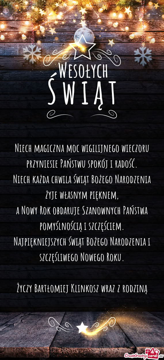 A Nowy Rok obdaruje Szanownych Państwa pomyślnością i szczęściem