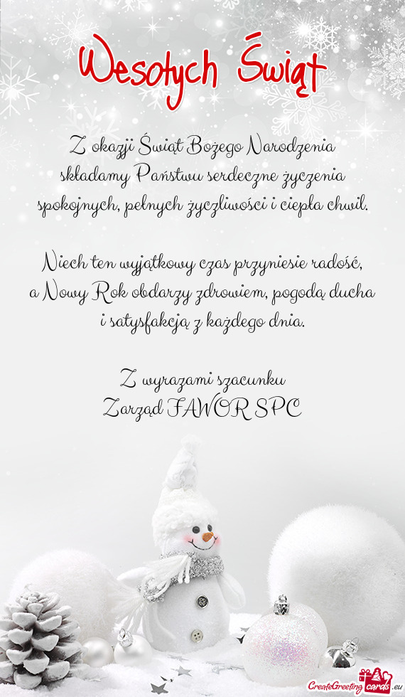 A Nowy Rok obdarzy zdrowiem, pogodą ducha