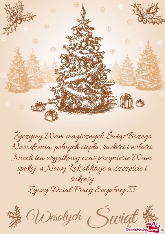 A Nowy Rok obfituje w szczęście i sukcesy Dział Pracy Socjalnej II