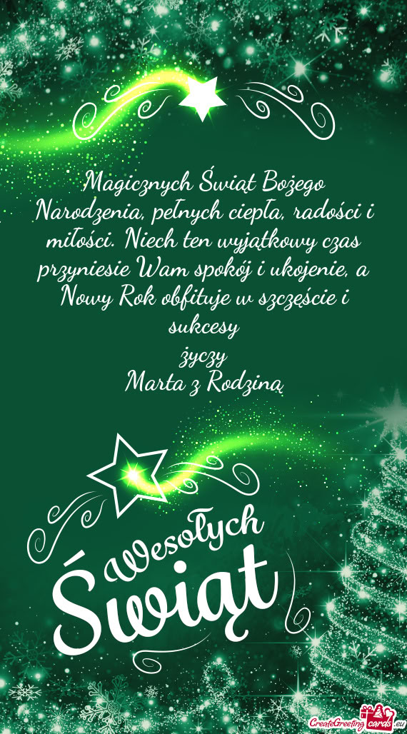 A Nowy Rok obfituje w szczęście i sukcesy życzy Marta z Rodziną