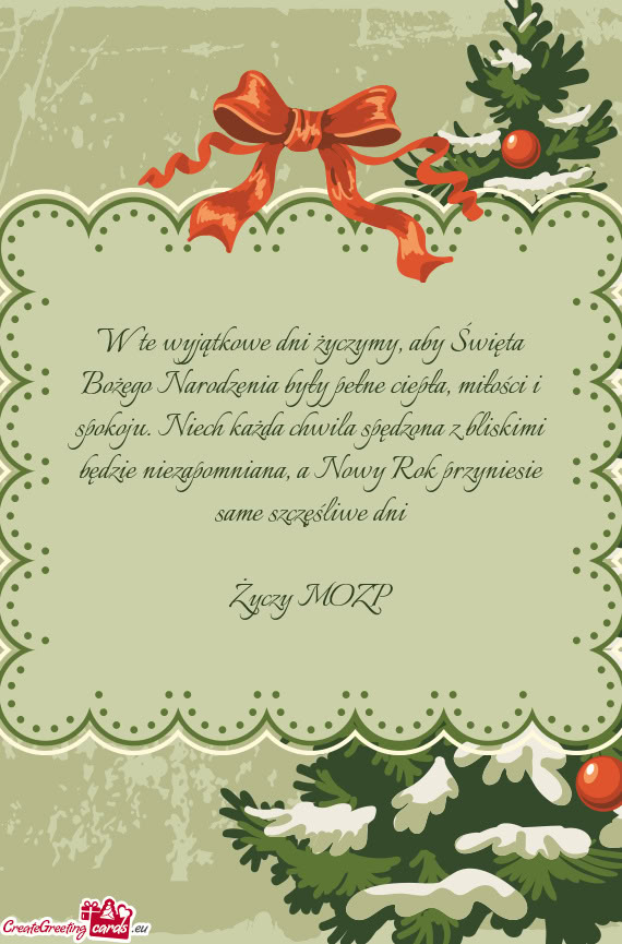 A Nowy Rok przyniesie same szczęśliwe dni MOZP