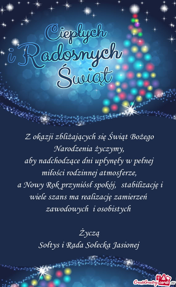 A Nowy Rok przyniósł spokój, stabilizację i wiele szans ma realizację zamierzeń