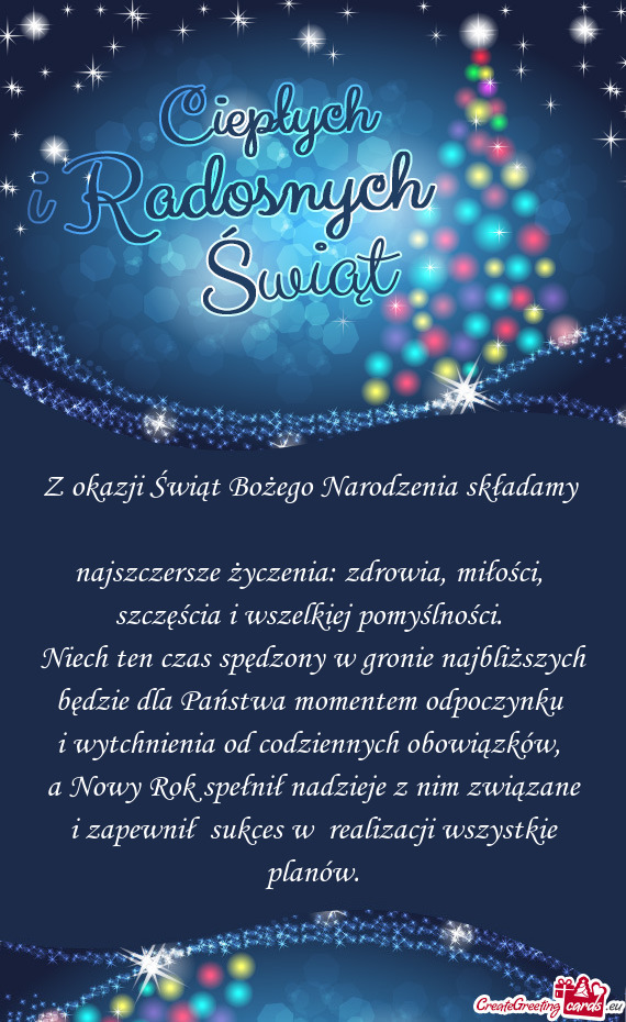 A Nowy Rok spełnił nadzieje z nim związane i zapewnił sukces w realizacji wszystkie planów