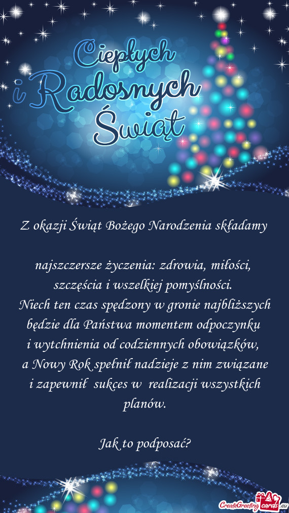 A Nowy Rok spełnił nadzieje z nim związane i zapewnił sukces w realizacji wszystkich planów