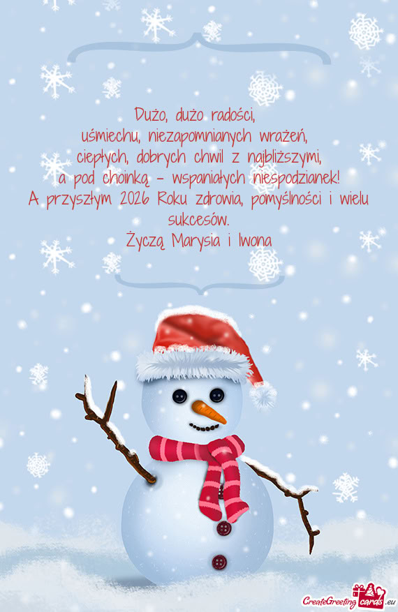 A przyszłym 2026 Roku zdrowia, pomyślności i wielu sukcesów