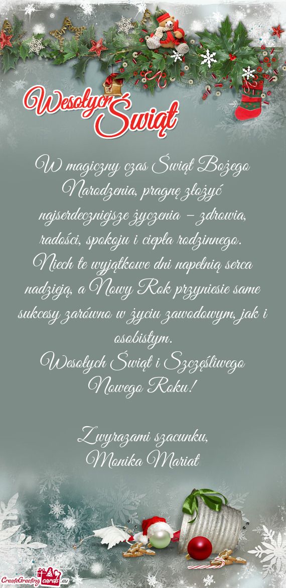 A, radości, spokoju i ciepła rodzinnego