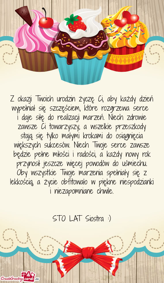 A serce i daje siłę do realizacji marzeń. Niech zdrowie zawsze Ci towarzyszy, a wszelkie przeszk
