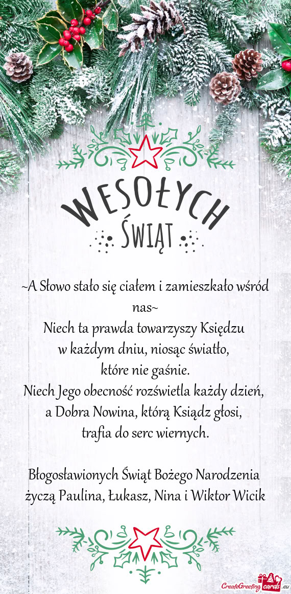 ~A Słowo stało się ciałem i zamieszkało wśród nas~