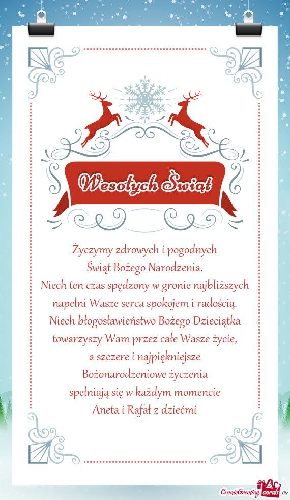 A szczere i najpiękniejsze Bożonarodzeniowe życzenia spełniają się w każdym momencie Ane