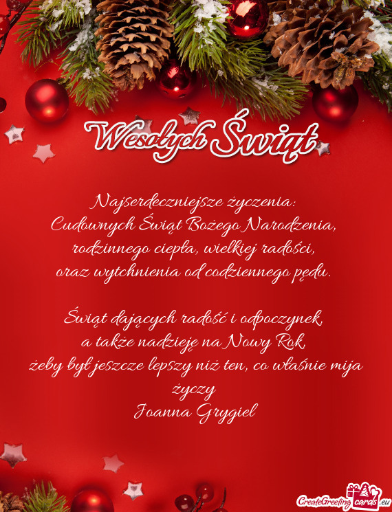 A także nadzieję na Nowy Rok