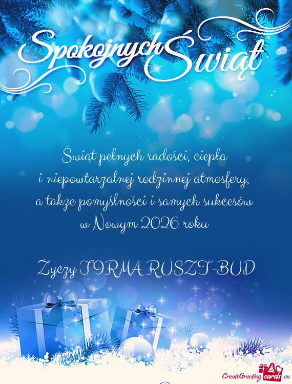 A także pomyślności i samych sukcesów w Nowym 2026 roku  FIRMA RUSZT-BUD