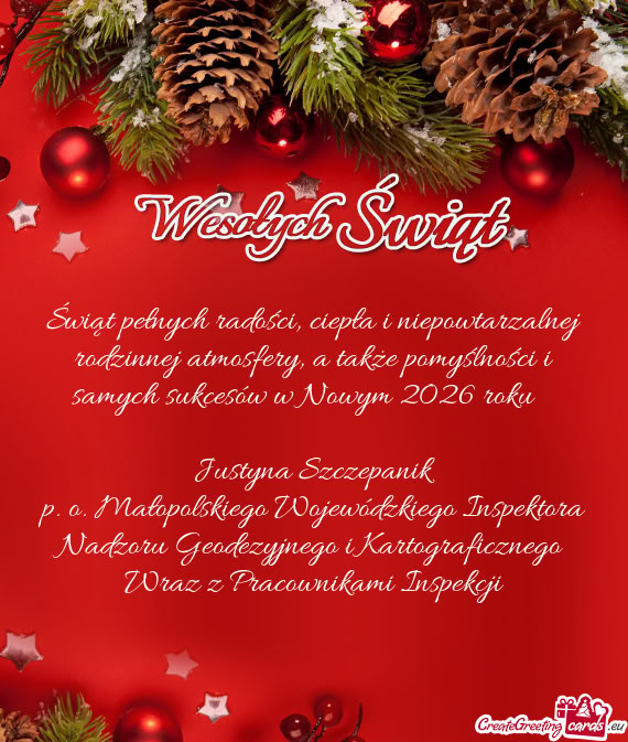 A także pomyślności i samych sukcesów w Nowym 2026 roku  Justyna Szczepanik p