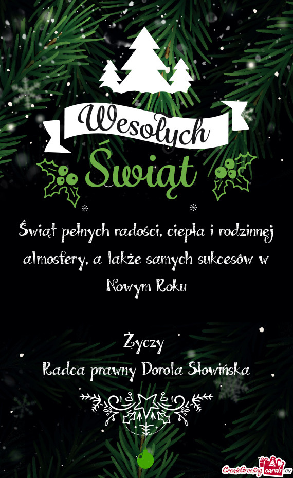 A także samych sukcesów w Nowym Roku  Radca prawny Dorota Słowińska