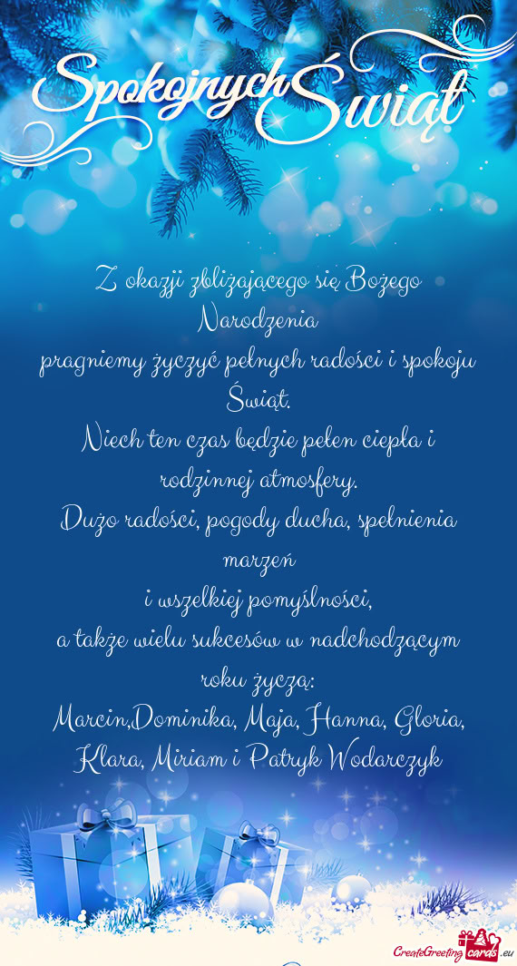 A także wielu sukcesów w nadchodzącym roku życzą