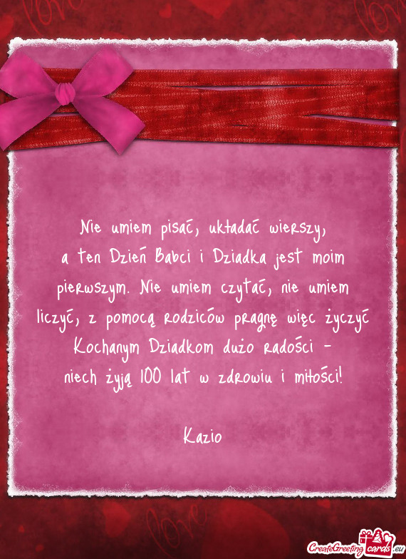 A ten Dzień Babci i Dziadka jest moim pierwszym. Nie umiem czytać, nie umiem liczyć, z pomocą ro