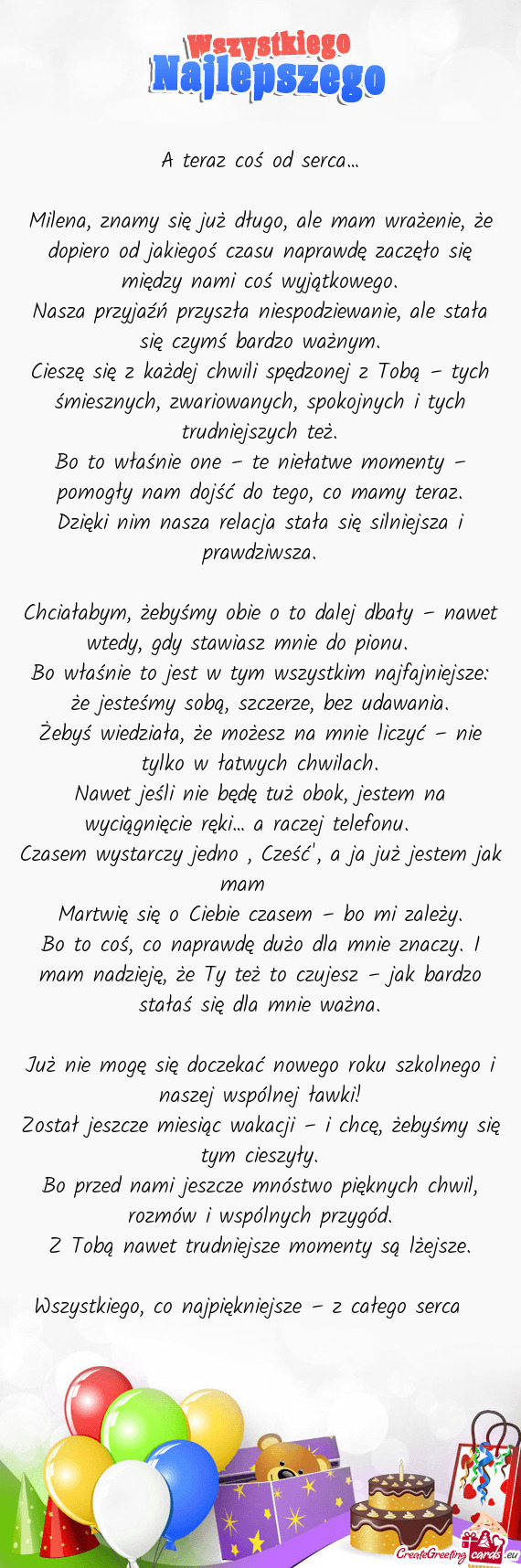 A teraz coś od serca…