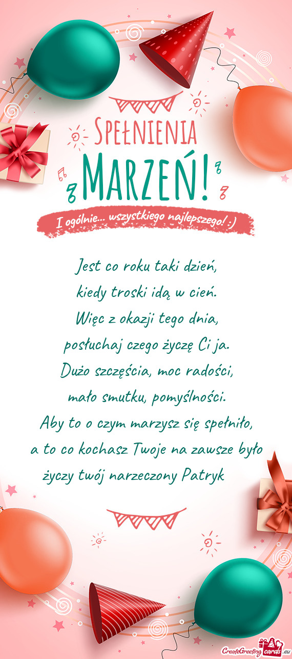 A to co kochasz Twoje na zawsze było twój narzeczony Patryk ❤️