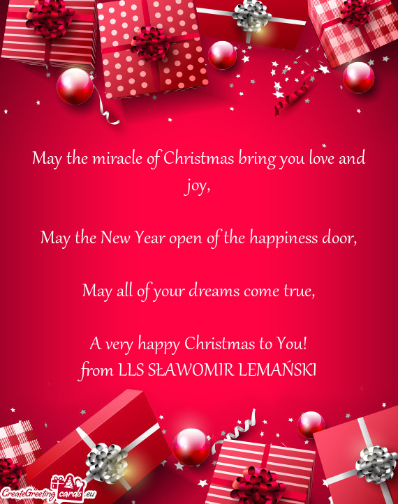 A very happy Christmas to You! from LLS SŁAWOMIR LEMAŃSKI