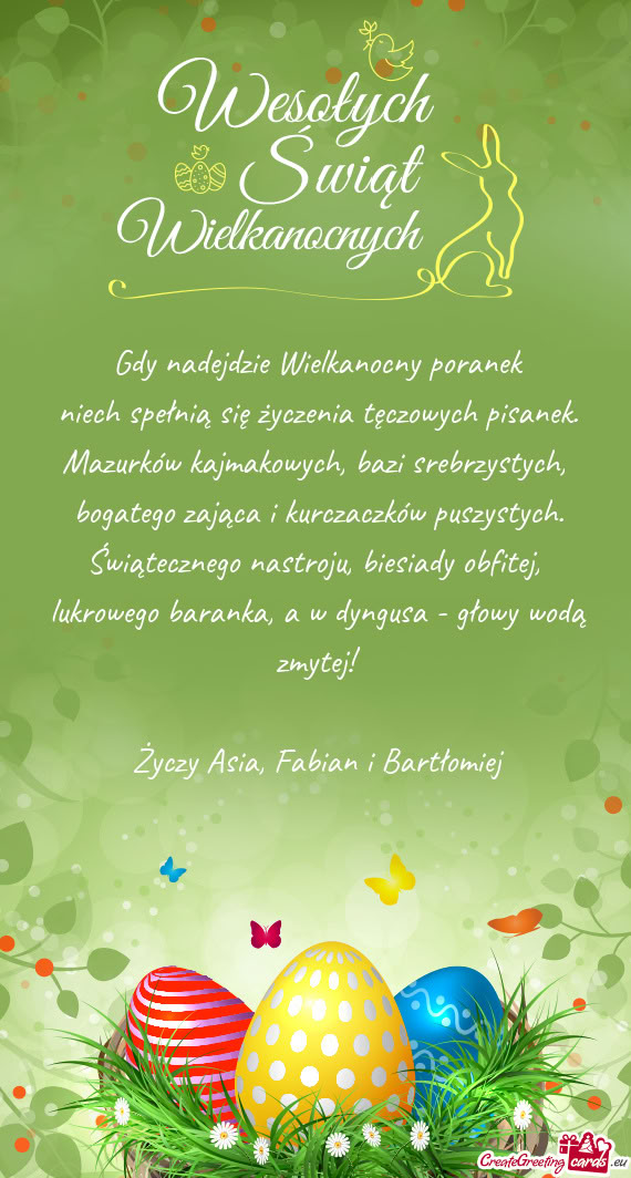 A w dyngusa - głowy wodą zmytej! Asia