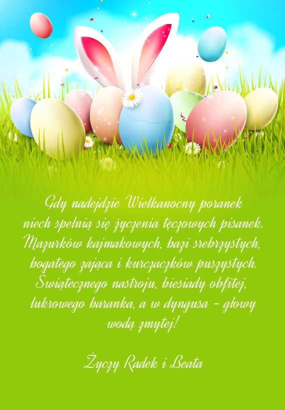 A w dyngusa - głowy wodą zmytej! Radek i Beata