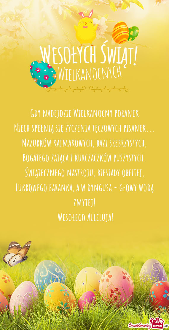 A w dyngusa - głowy wodą zmytej! Wesołego Alleluja