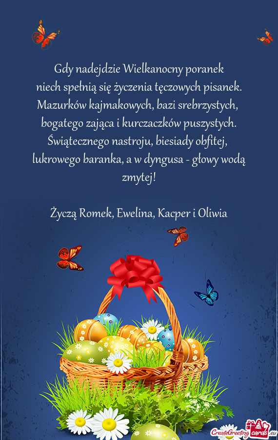 A w dyngusa - głowy wodą zmytej! Życzą Romek