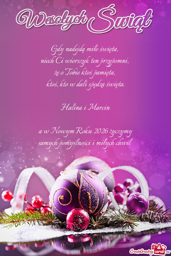 A w Nowym Roku 2026 życzymy