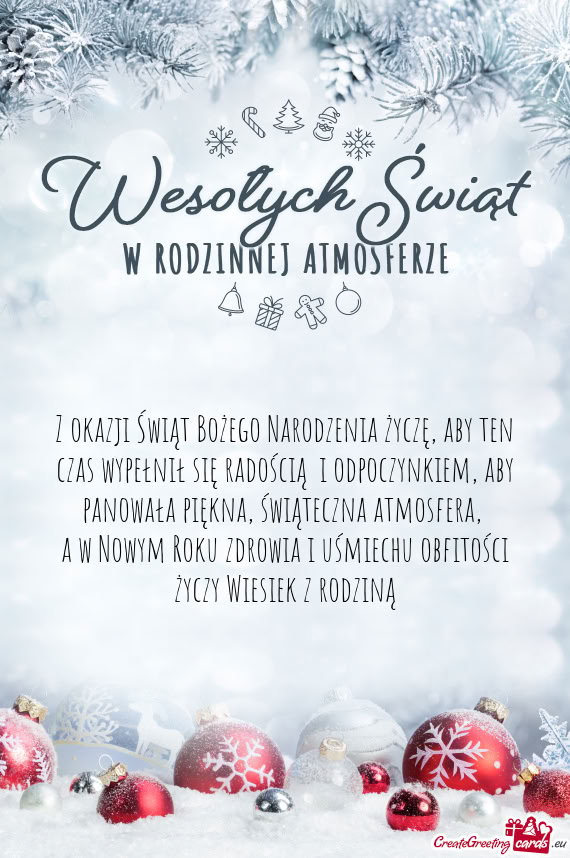 A w Nowym Roku zdrowia i uśmiechu obfitości