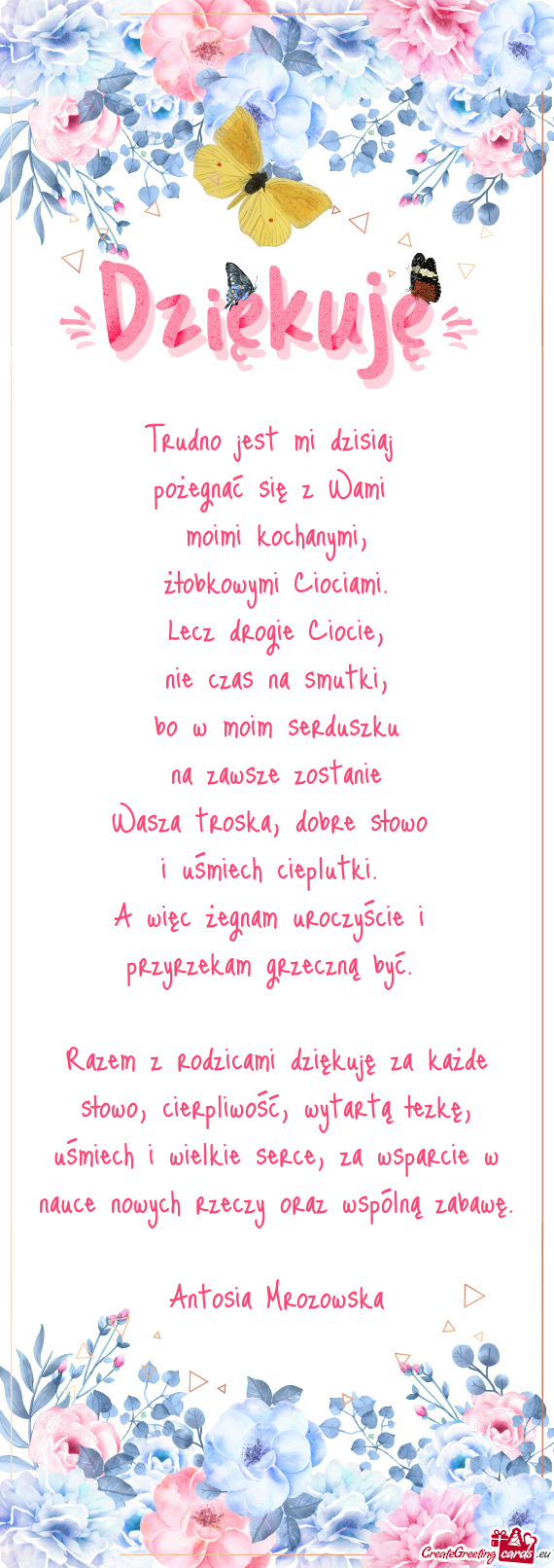 A więc żegnam uroczyście i