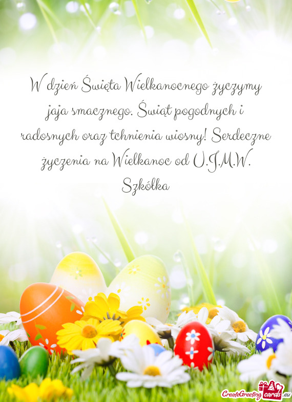 A wiosny! Serdeczne życzenia na Wielkanoc od U.J.M.W. Szkółka