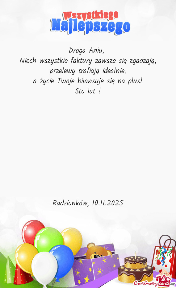 A życie Twoje bilansuje się na plus