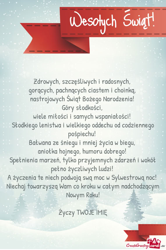 A życzenia te niech podwoją swą moc w Sylwestrową noc