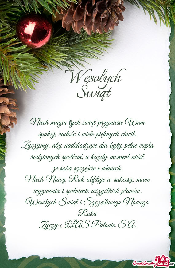 Aby nadchodzące dni były pełne ciepła rodzinnych spotkań