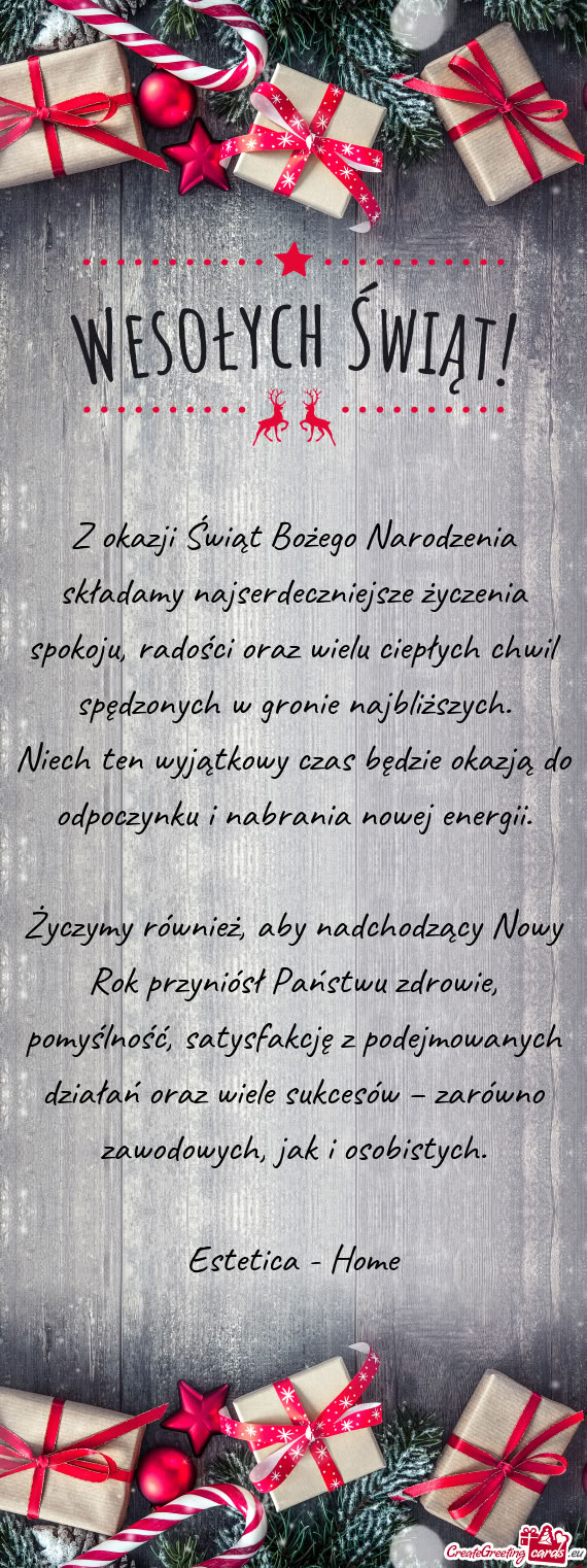 Aby nadchodzący Nowy Rok przyniósł Państwu zdrowie