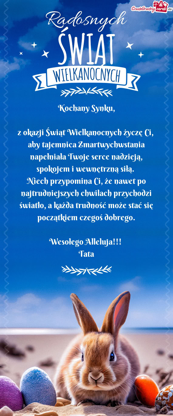 Aby tajemnica Zmartwychwstania napełniała Twoje serce nadzieją, spokojem i wewnętrzną siłą