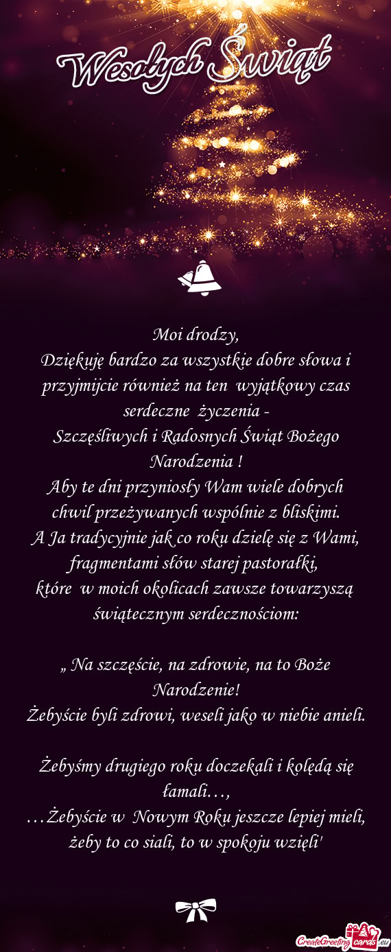 Aby te dni przyniosły Wam wiele dobrych chwil przeżywanych wspólnie z bliskimi