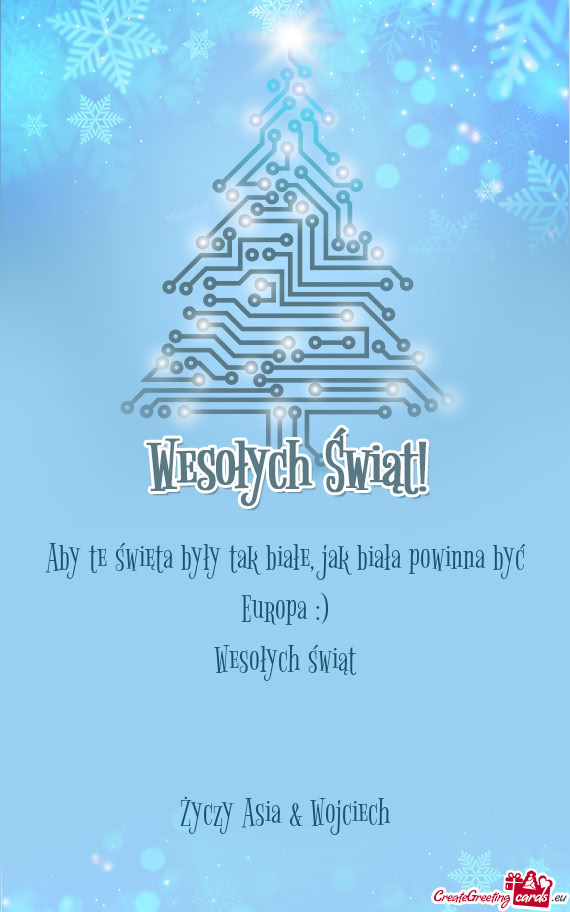 Aby te święta były tak białe, jak biała powinna być Europa :)