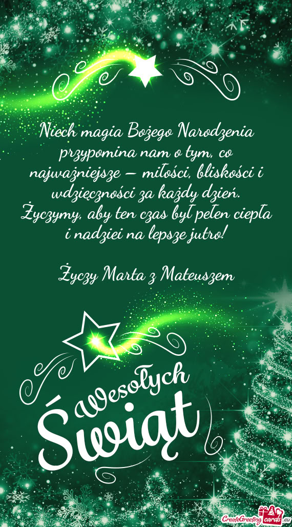 Aby ten czas był pełen ciepła i nadziei na lepsze jutro! Marta z Mateuszem