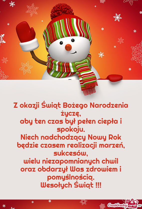 Aby ten czas był pełen ciepła i spokoju