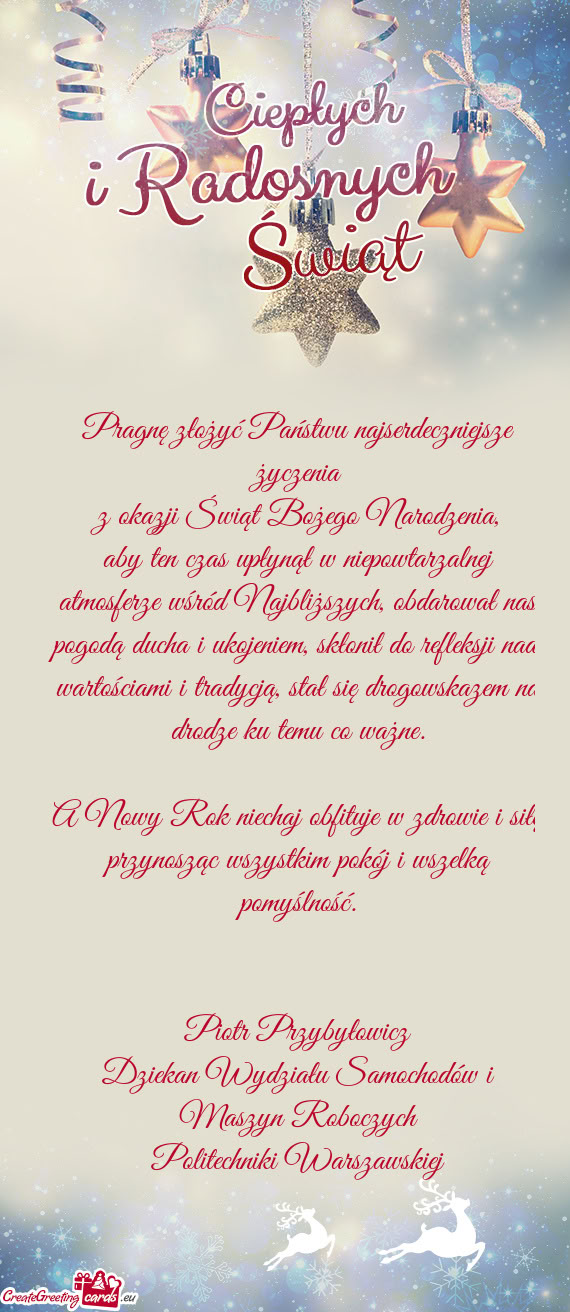 Aby ten czas upłynął w niepowtarzalnej atmosferze wśród Najbliższych, obdarował nas pogodą d